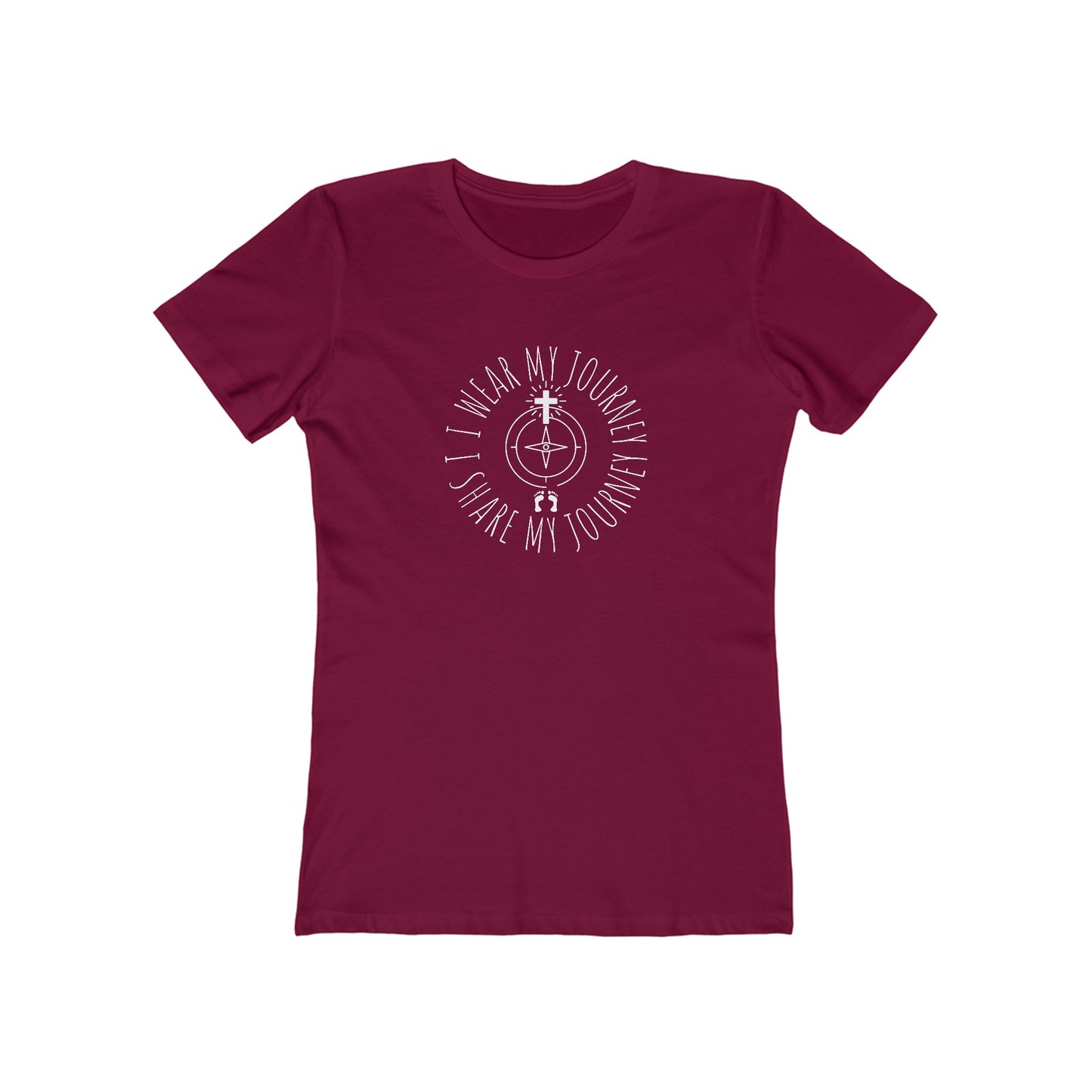 “Wear Your Journey” Women’s Faith Boyfriend Tee – Purpose in Every Step