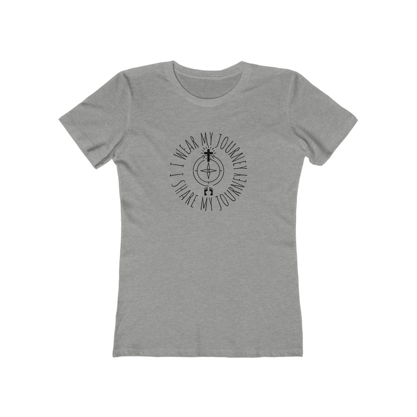 “Wear Your Journey” Women’s Faith Boyfriend Tee – Purpose in Every Step