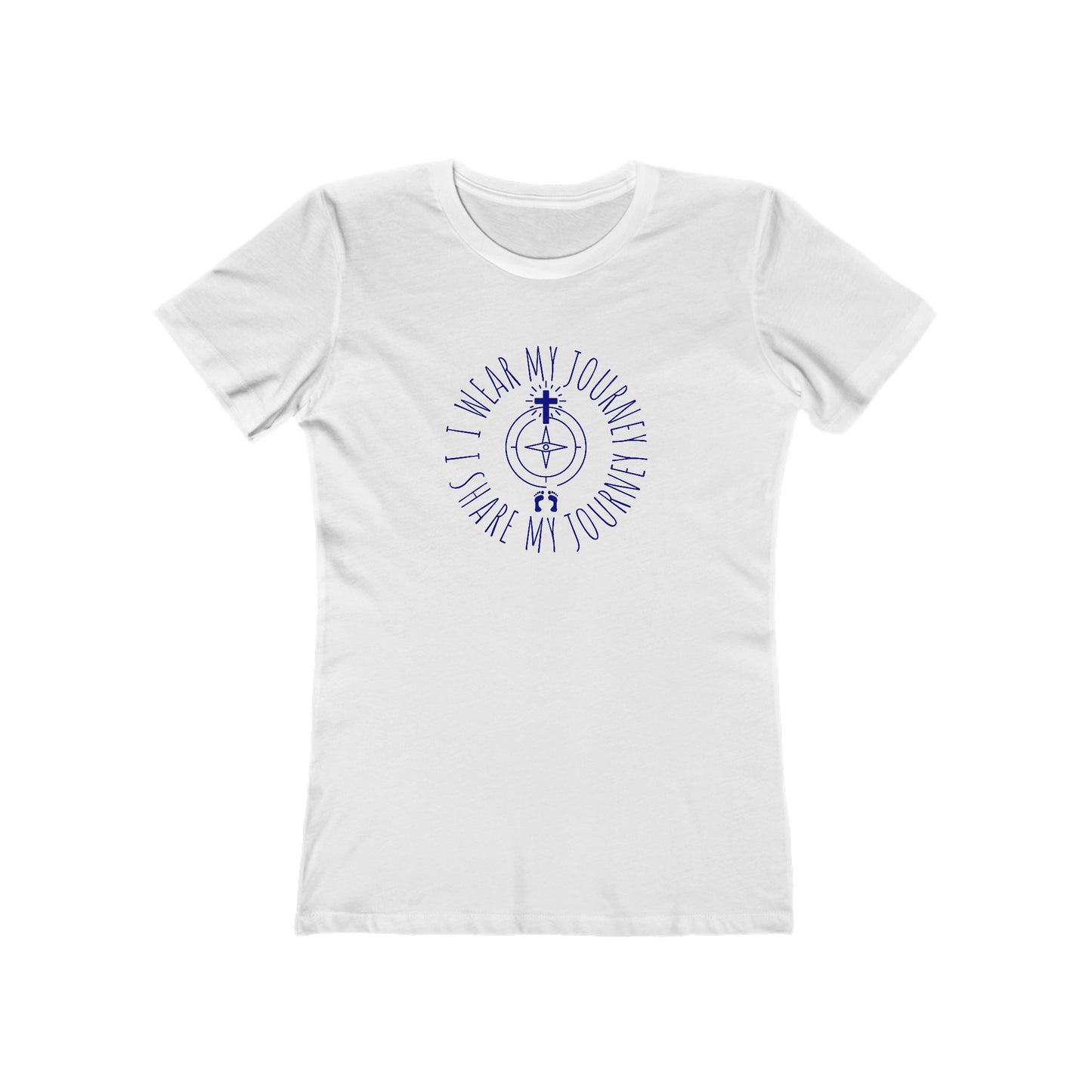 “Wear Your Journey” Women’s Faith Boyfriend Tee – Purpose in Every Step