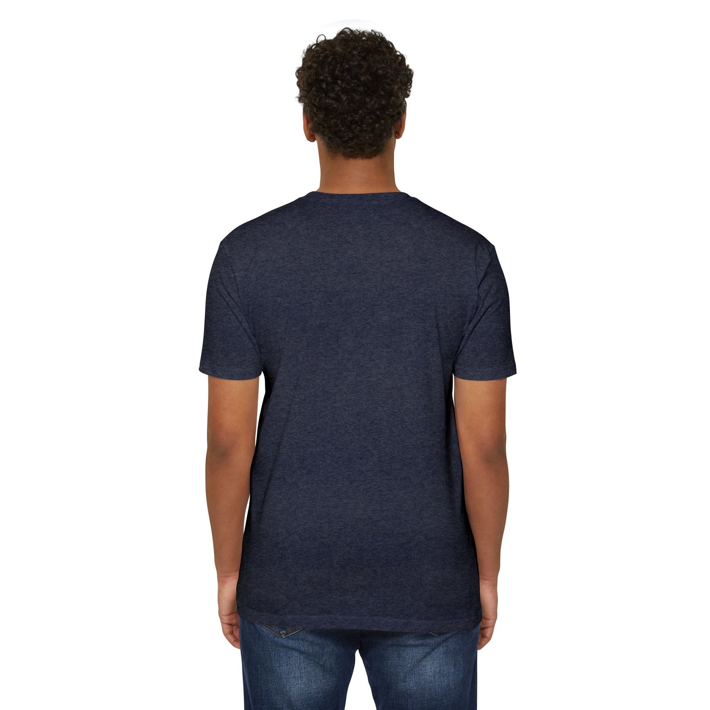 "I Follow Him" Unisex CVC Crew Tee – Faith in Motion Unisex - Comfortable and Stylish, Casual Wear, Christian Apparel, Great for Gifts and Celebrations
