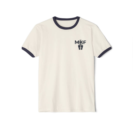 Never Alone on the Mountain Ringer Tee – Natural/Midnight Navy