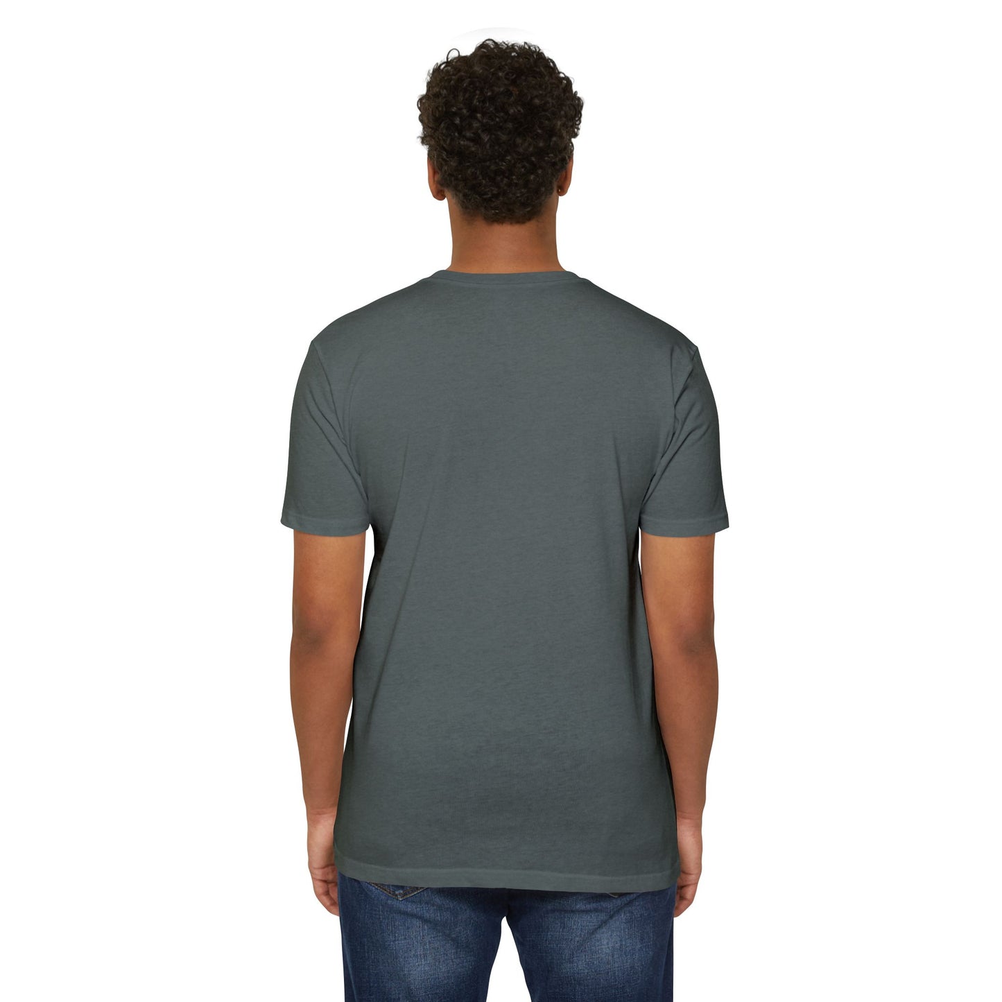 "I Follow Him" Unisex CVC Crew Tee – Faith in Motion Unisex - Comfortable and Stylish, Casual Wear, Christian Apparel, Great for Gifts and Celebrations