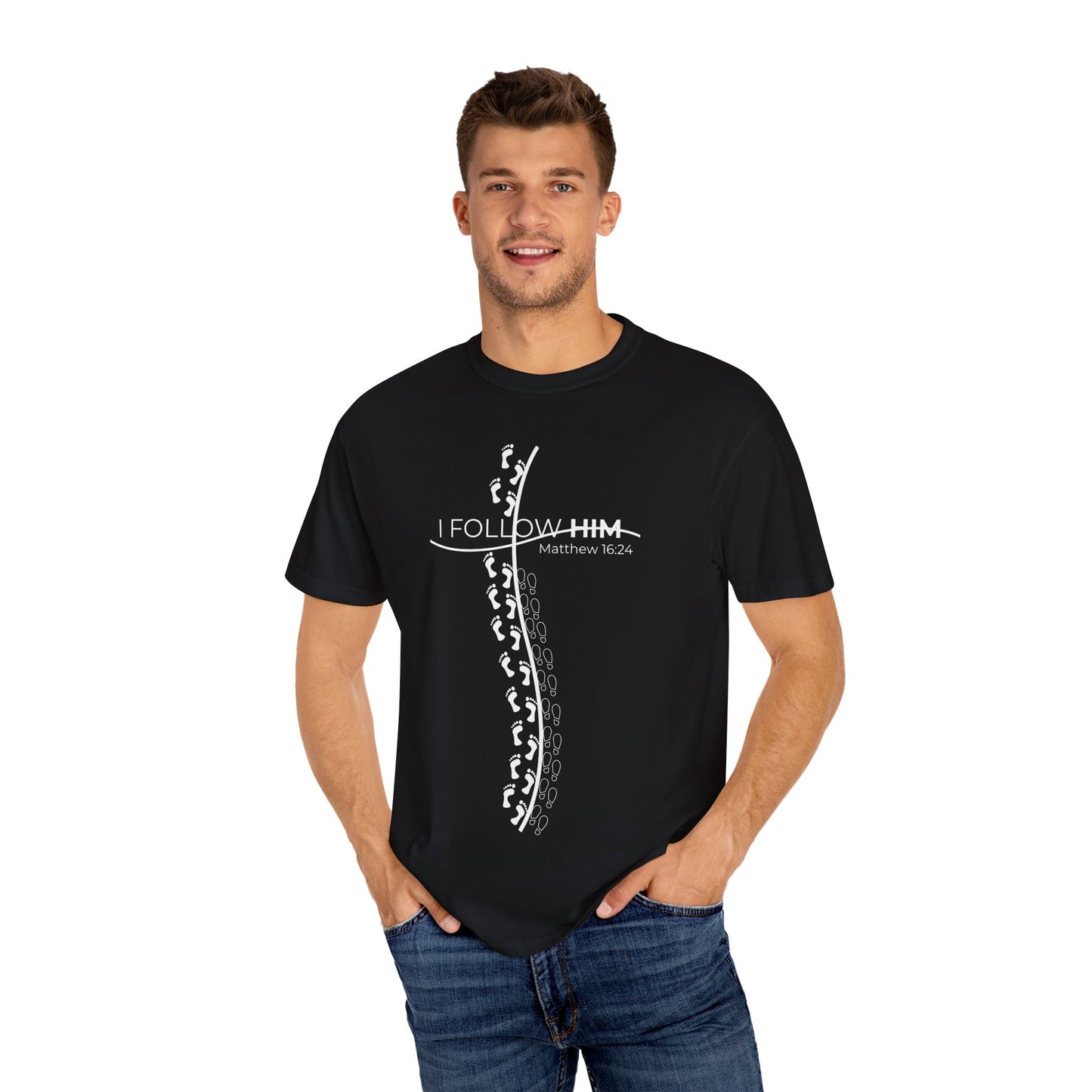 "I Follow Him" Comfort Colors Heavyweight Tee