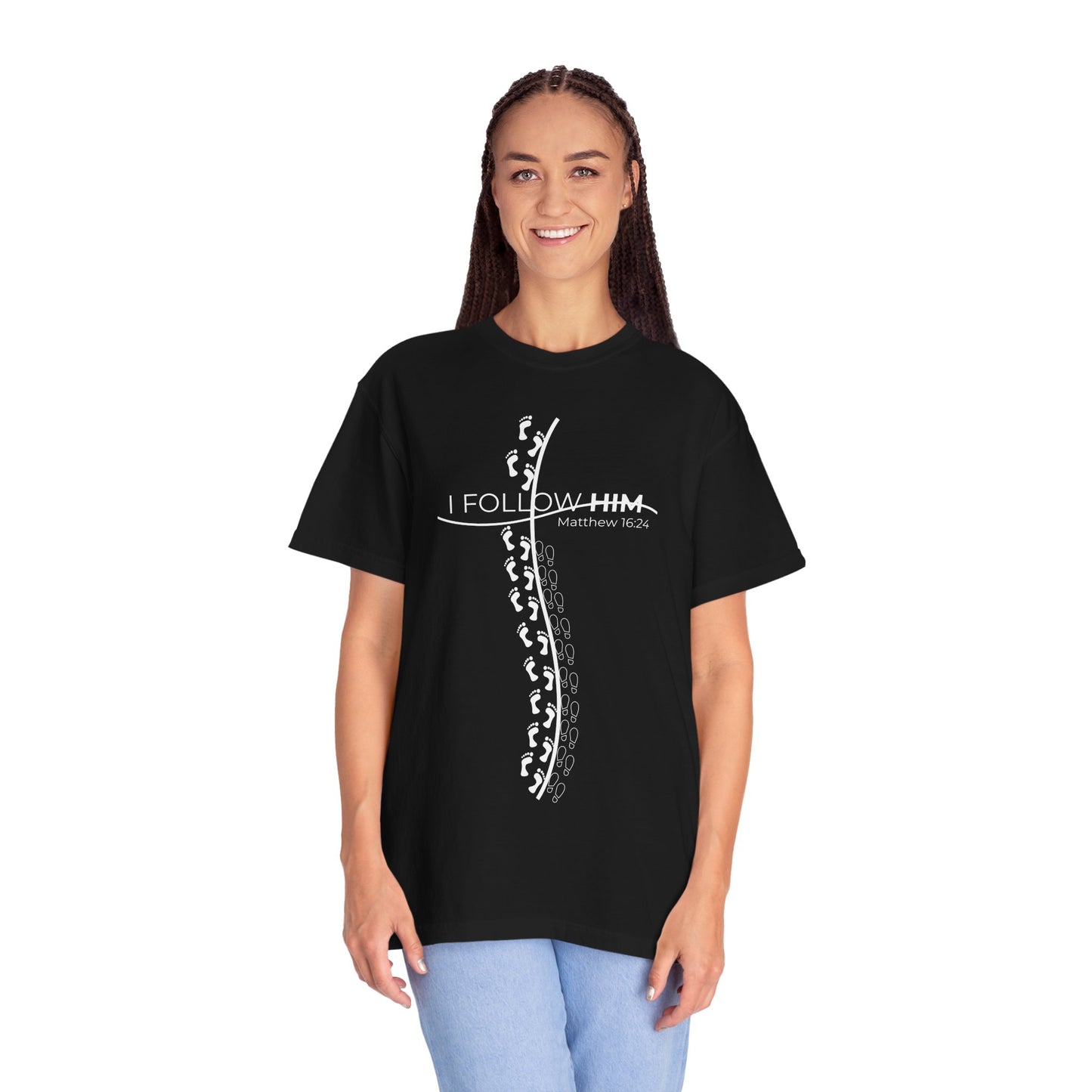 "I Follow Him" Comfort Colors Heavyweight Tee